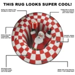 Red White Santa 3d Illusion Rug Perfect Holiday Decor Accent 1