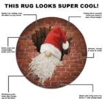 Red White Santa 3d Illusion Rug Unique Holiday Decor Piece 1