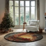 Red Yellow Unique 3d Train Illusion Rug For Kids Room Decor 1