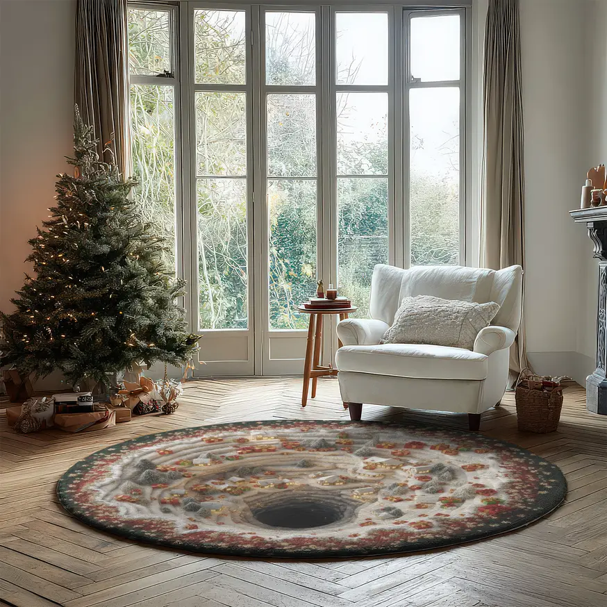 White Red 3d Illusion Rug Enchanting Home Decor Centerpiece 2 White Red 3d Illusion Rug Enchanting Home Decor Centerpiece 2