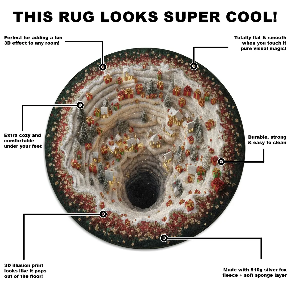 White Red 3d Illusion Rug Enchanting Home Decor Centerpiece 5 White Red 3d Illusion Rug Enchanting Home Decor Centerpiece 5