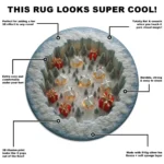 White Red 3d Illusion Rug Magical Winter Village Design Rug 1